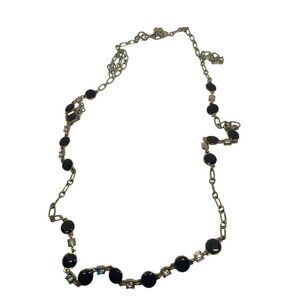 Ann Taylor 32 inch Necklace with brown and rhinestone accents.